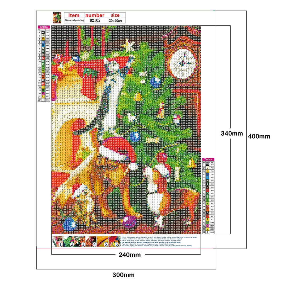 Christmas Santa - Full Round Drill Diamond Painting 30*40CM