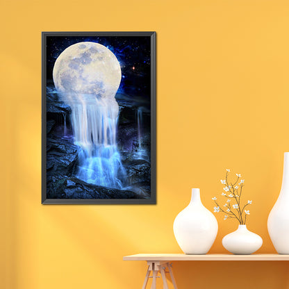 Moon Waterfall - Full Square Drill Diamond Painting 45*70CM