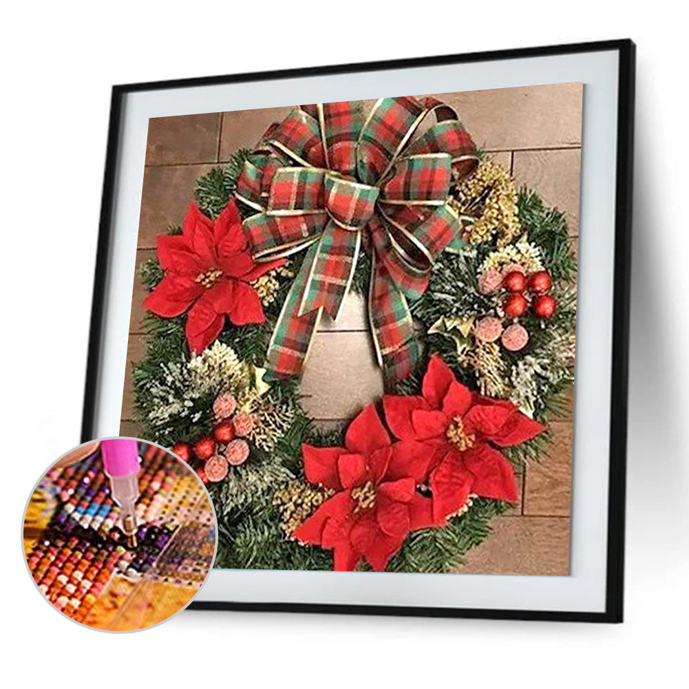 Christmas Wreath - Full Round Drill Diamond Painting 40*40CM