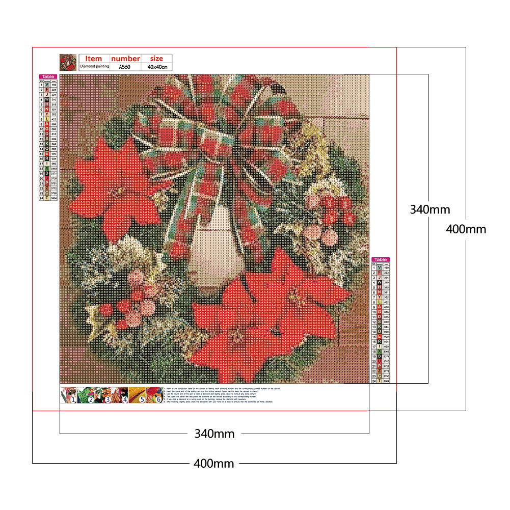 Christmas Wreath - Full Round Drill Diamond Painting 40*40CM