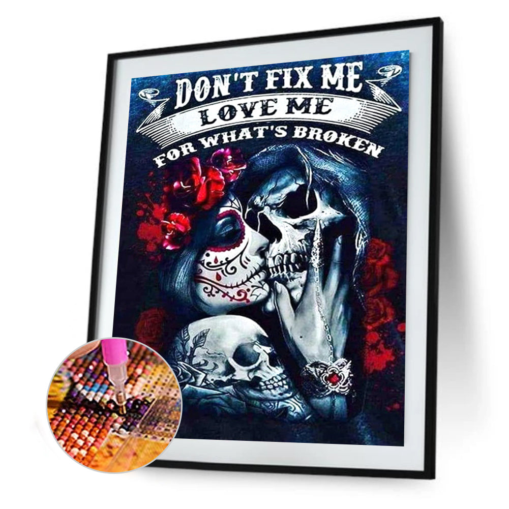 Skull - Full Round Drill Diamond Painting 30*40CM