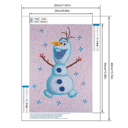 Cartoon Snowman - Special Shaped Drill Diamond Painting 30*40CM