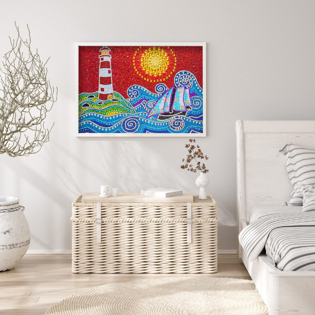 Lighthouse - Special Shaped Drill Diamond Painting 40*30CM