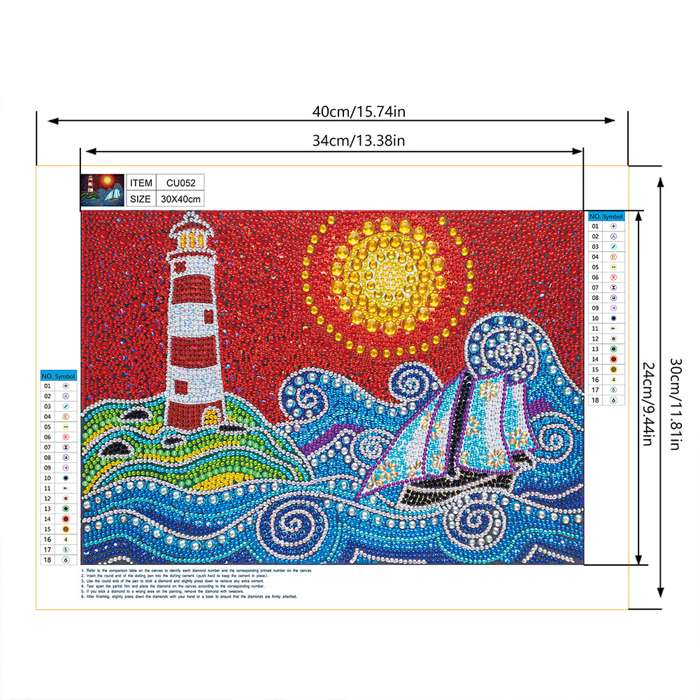 Lighthouse - Special Shaped Drill Diamond Painting 40*30CM