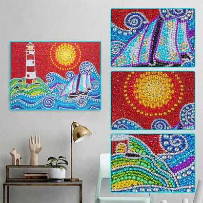 Lighthouse - Special Shaped Drill Diamond Painting 40*30CM