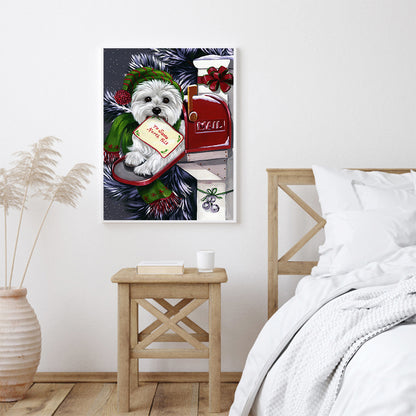 Christmas Dog - Full Round Drill Diamond Painting 30*40CM