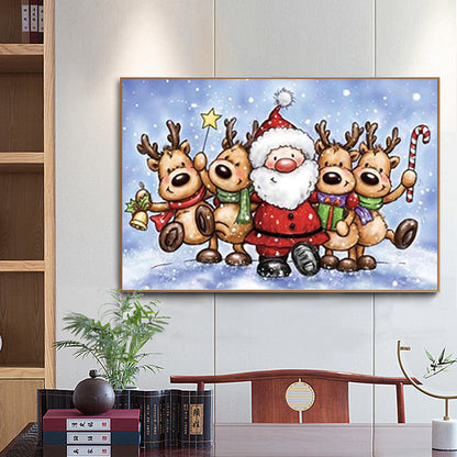 Santa Elk - Full Round Drill Diamond Painting 40*30CM