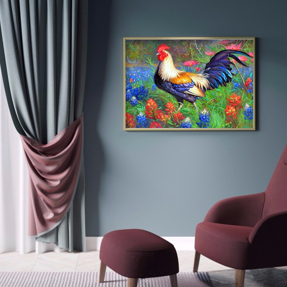 Rooster - Full Round Drill Diamond Painting 40*30CM