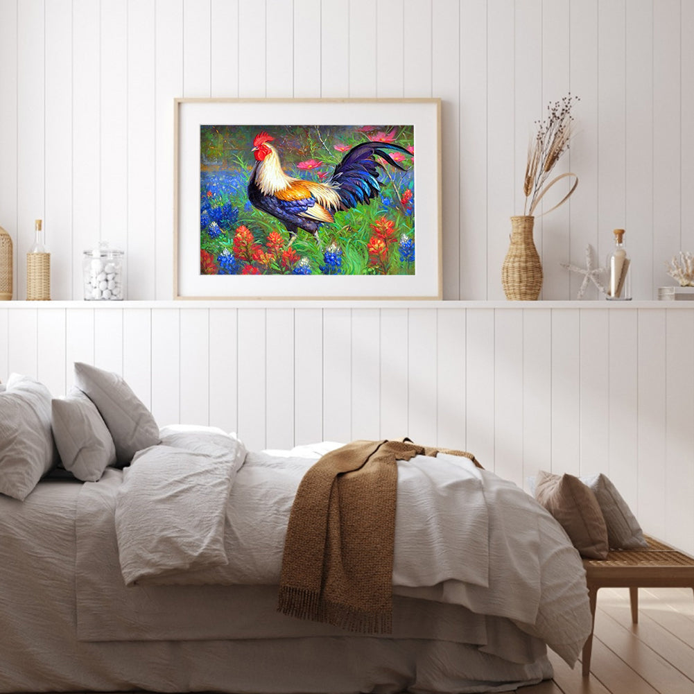 Rooster - Full Round Drill Diamond Painting 40*30CM