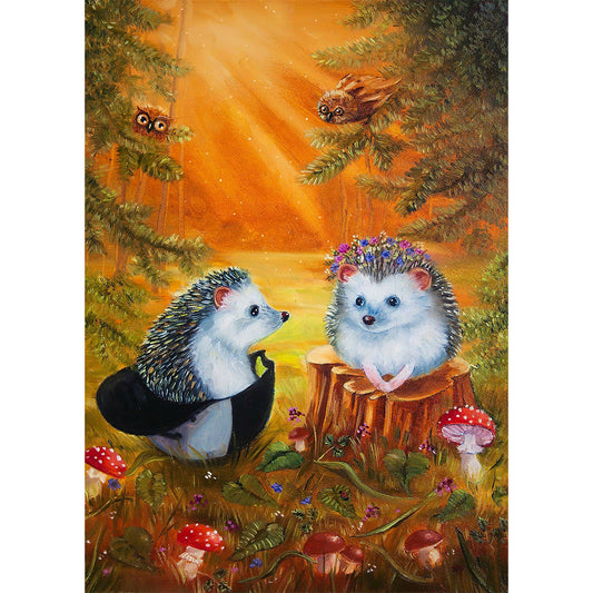 Hedgehog - Full Round Drill Diamond Painting 30*40CM