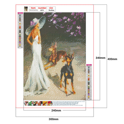 Elegant Lady - Full Round Drill Diamond Painting 30*40CM