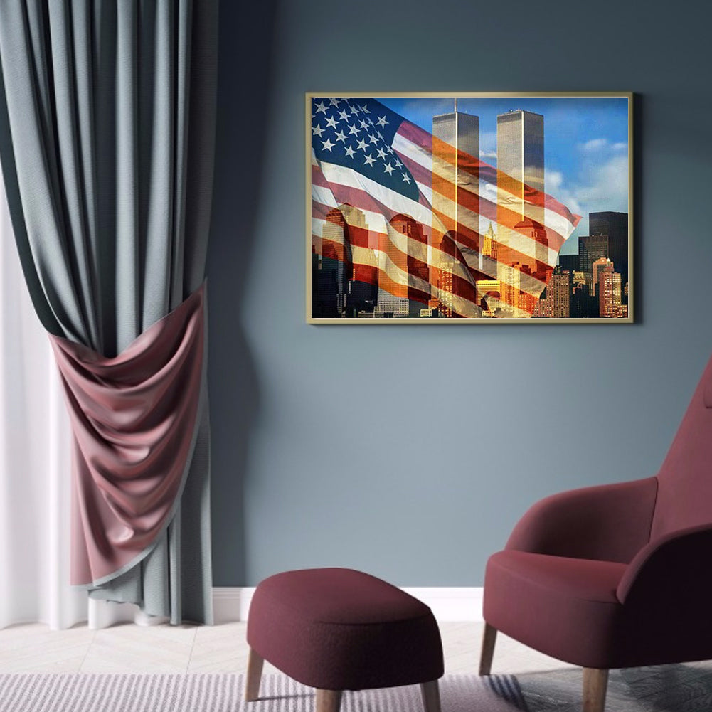 Twin Towers - Full Round Drill Diamond Painting 40*30CM