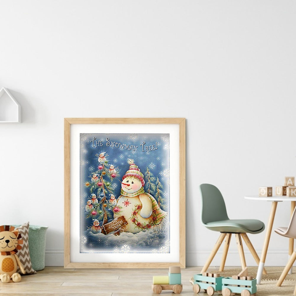 Snowman - Full Round Drill Diamond Painting 30*40CM