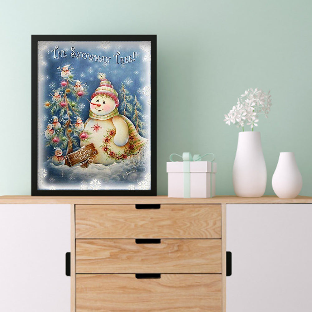 Snowman - Full Round Drill Diamond Painting 30*40CM