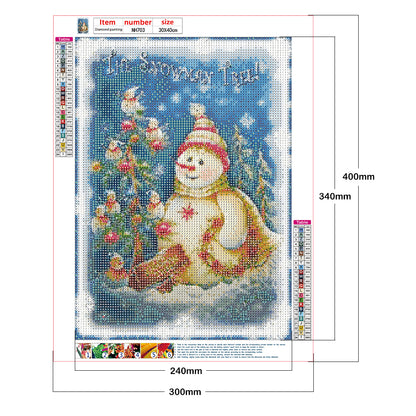 Snowman - Full Round Drill Diamond Painting 30*40CM