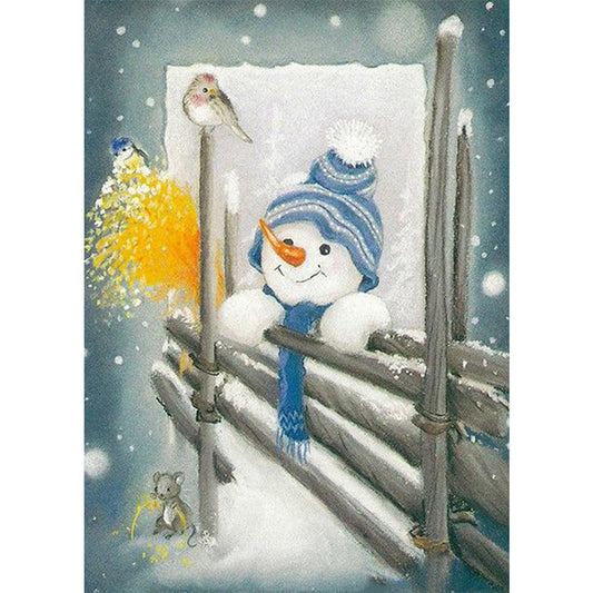 Snowman - Full Round Drill Diamond Painting 30*40CM