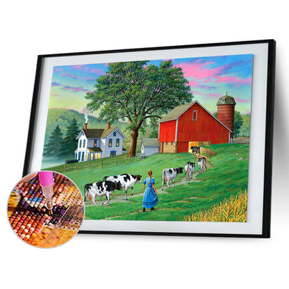 Village Street - Full Round Drill Diamond Painting 40*30CM