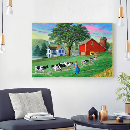 Village Street - Full Round Drill Diamond Painting 40*30CM