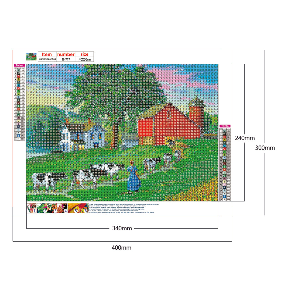 Village Street - Full Round Drill Diamond Painting 40*30CM