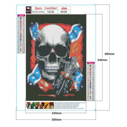 Flag Skeleton - Full Round Drill Diamond Painting 30*40CM