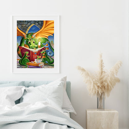 Reading Dragon - Full Square Drill Diamond Painting 40*50CM