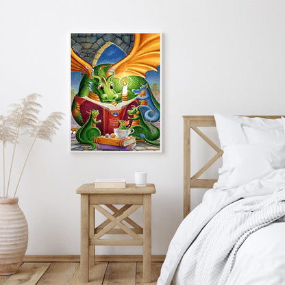 Reading Dragon - Full Square Drill Diamond Painting 40*50CM