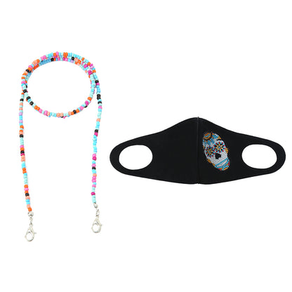 DIY Partial Drill Diamond Painting Face Mask with Chain Mosaic Kit Crafts