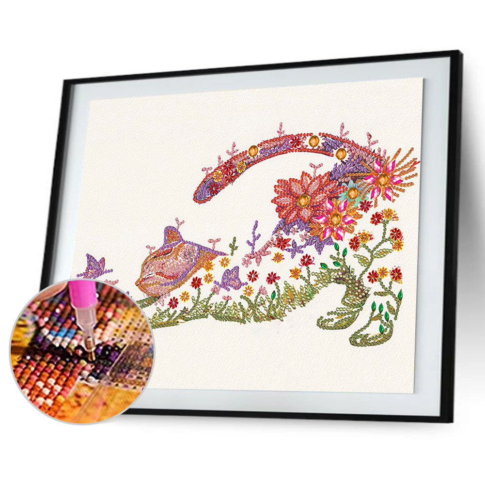 Lazy Cat - Special Shaped Drill Diamond Painting 40*30CM