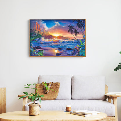 Sunset Beach - Full Round Drill Diamond Painting 40*30CM