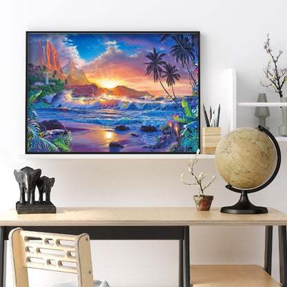 Sunset Beach - Full Round Drill Diamond Painting 40*30CM