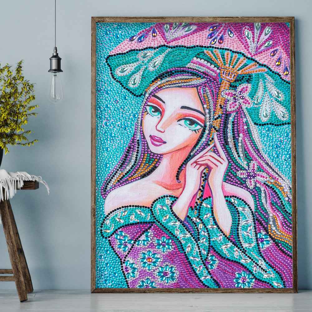 Girl - Special Shaped Drill Diamond Painting 30*40CM