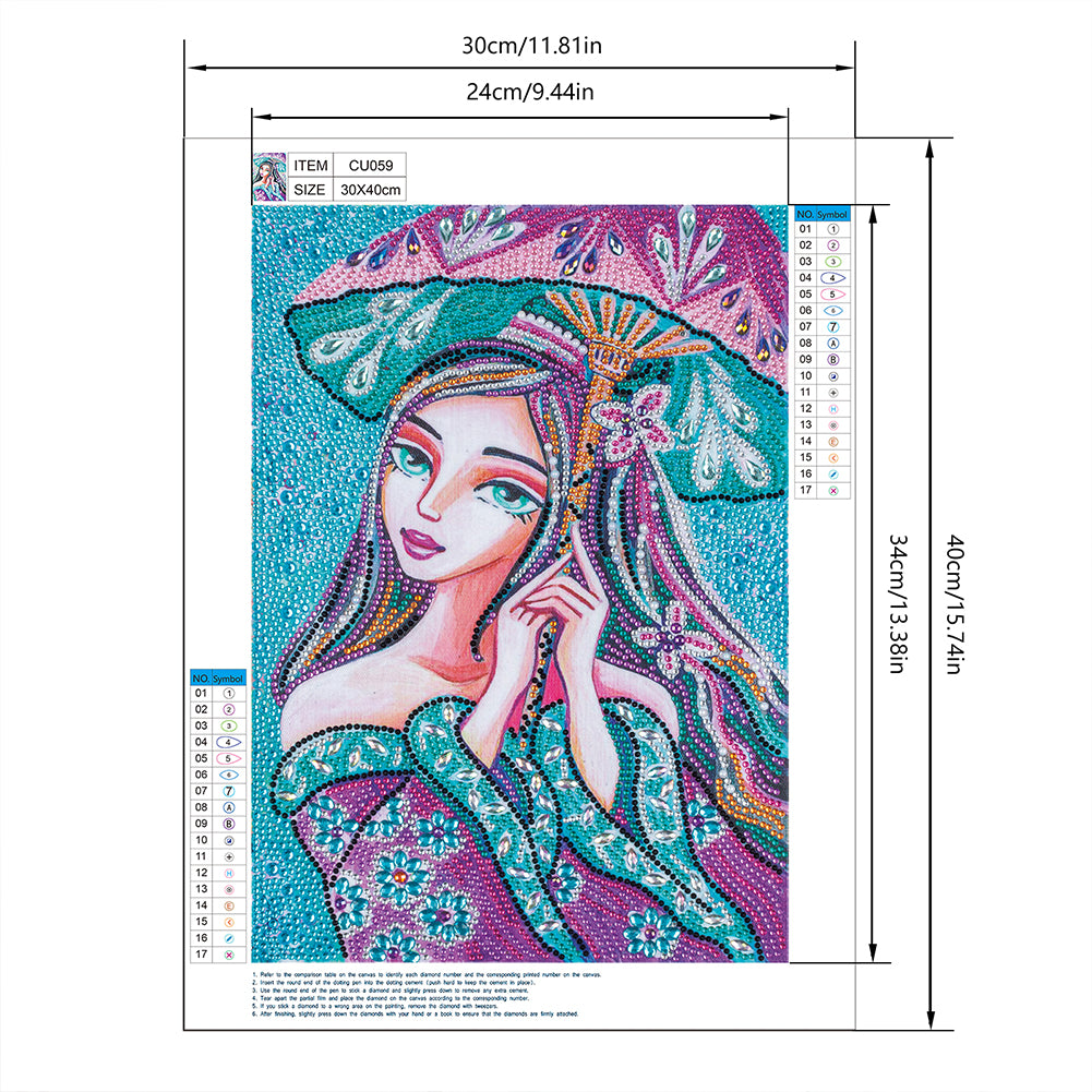 Girl - Special Shaped Drill Diamond Painting 30*40CM