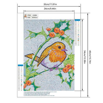 Bird - Special Shaped Drill Diamond Painting 30*40CM