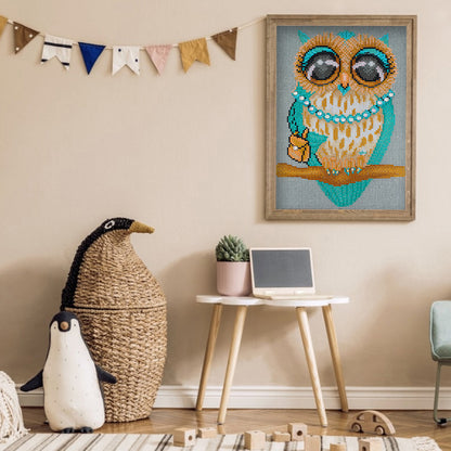 Owl - Special Shaped Drill Diamond Painting 30*40CM