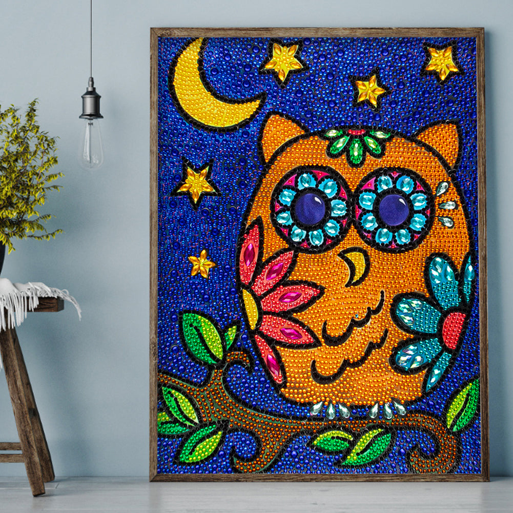 Owl - Special Shaped Drill Diamond Painting 30*40CM