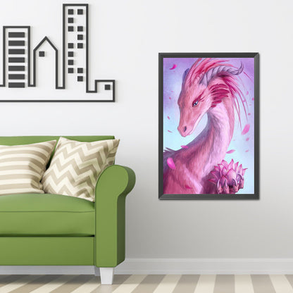 Pink Dragon - Full Round Drill Diamond Painting 40*60CM