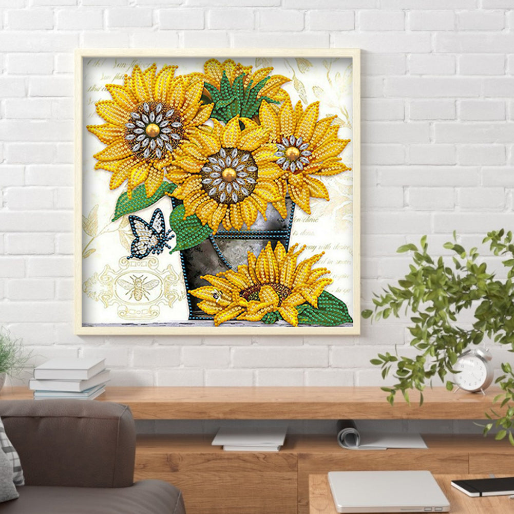 Sunflower - Special Shaped Drill Diamond Painting 30*30CM