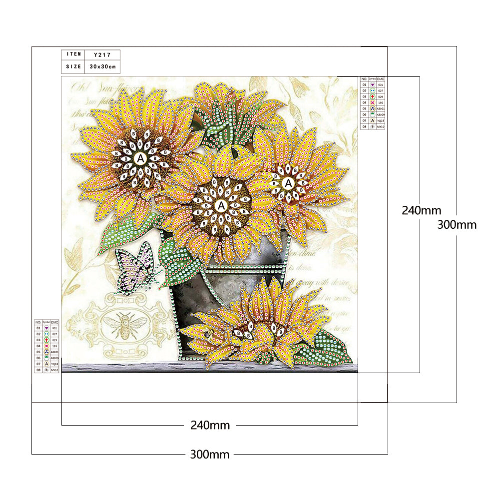 Sunflower - Special Shaped Drill Diamond Painting 30*30CM