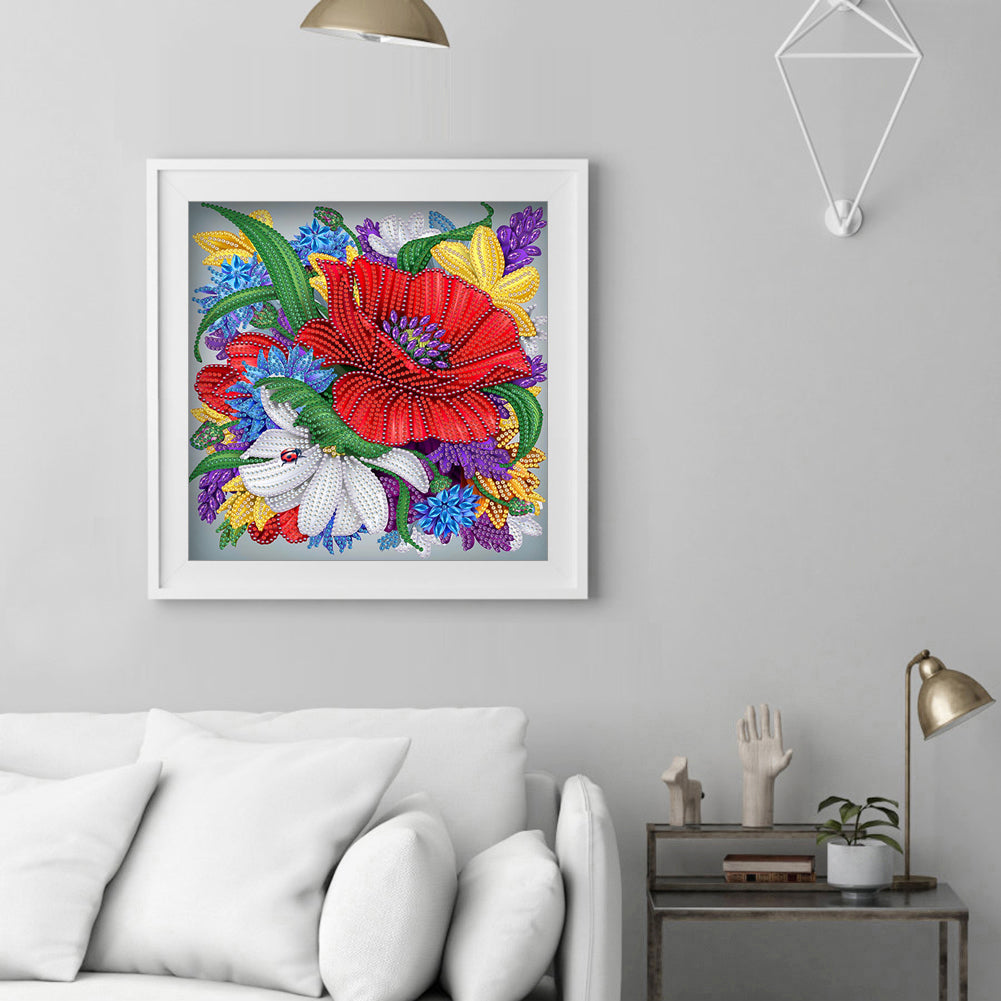 Flower Plant - Special Shaped Drill Diamond Painting 30*30CM