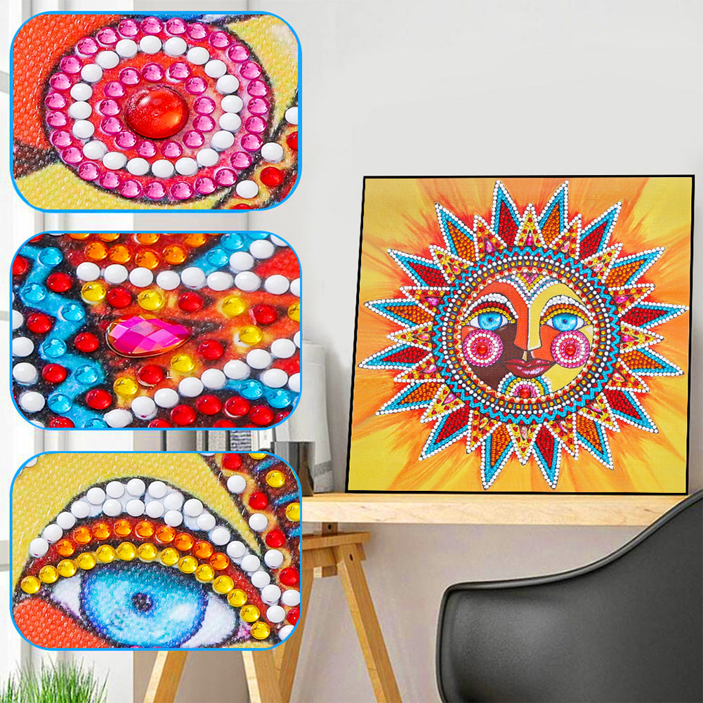 Luminous Sun God - Special Shaped Drill Diamond Painting 30*30CM