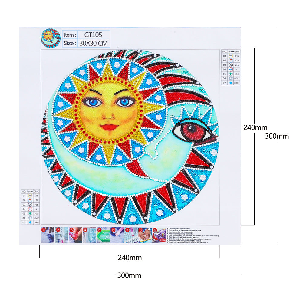 Luminous Sun God - Special Shaped Drill Diamond Painting 30*30CM