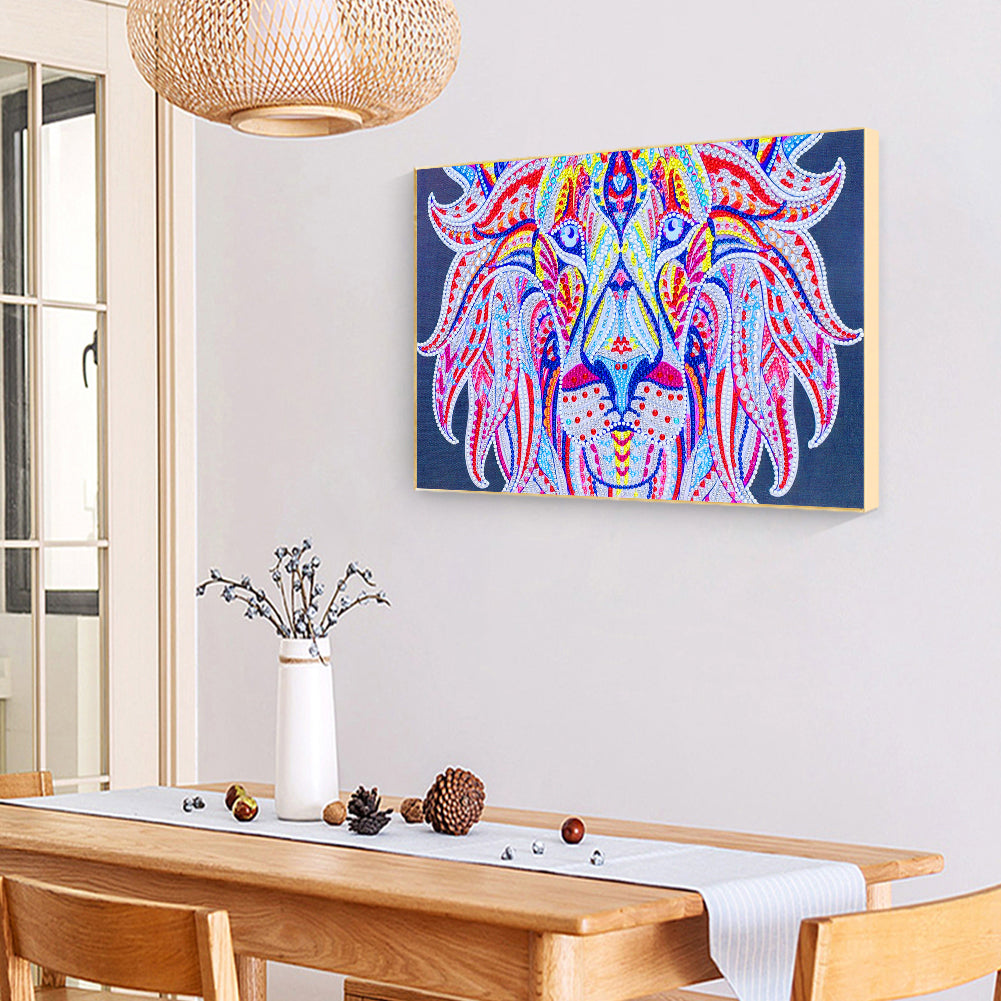 Luminous Lion - Special Shaped Drill Diamond Painting 40*30CM