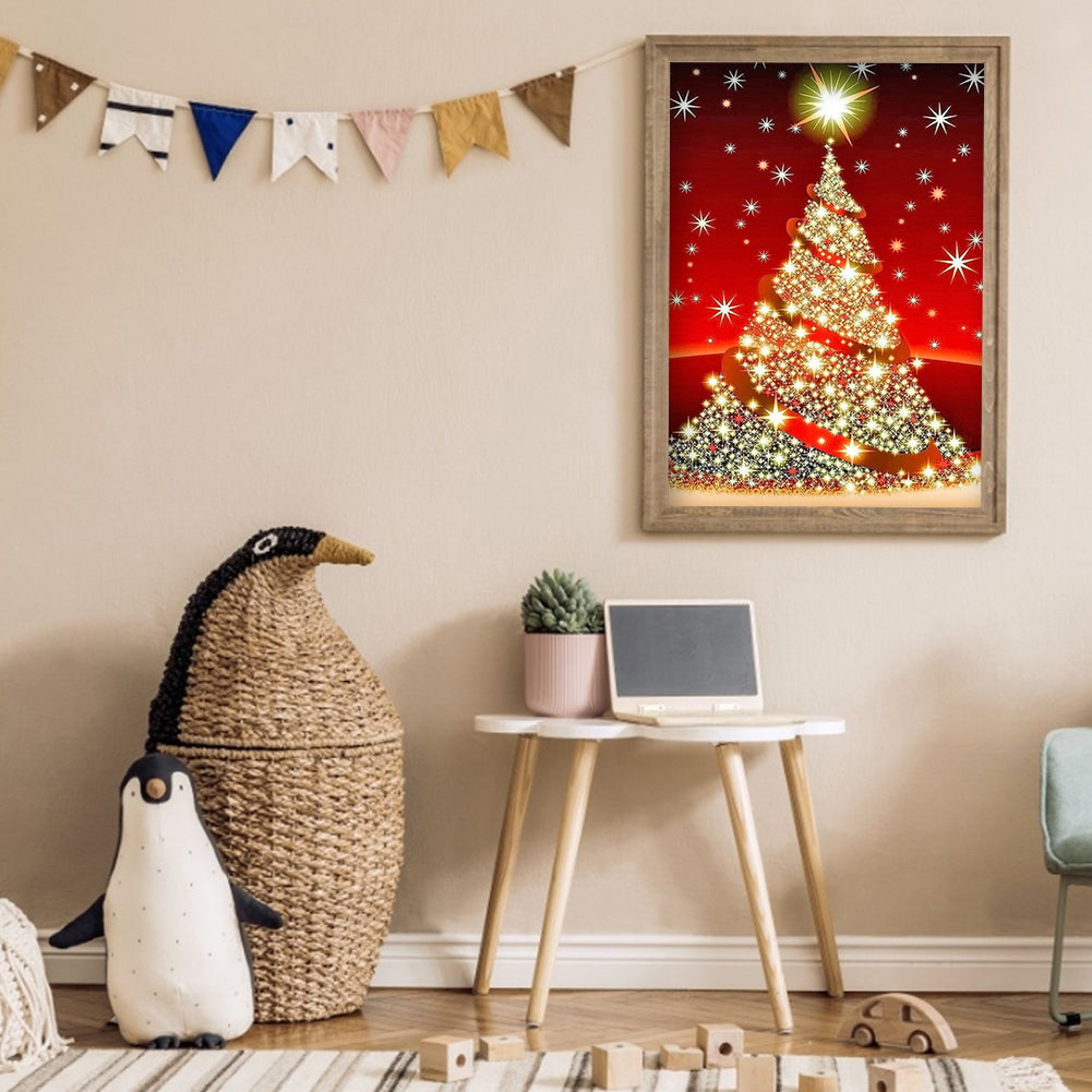 Christmas Tree - Full Round Drill Diamond Painting 30*40CM