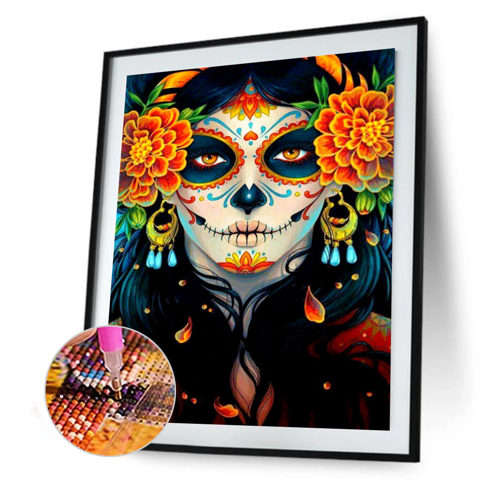 Skull - Full Round Drill Diamond Painting 30*40CM