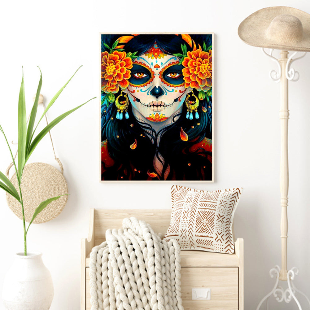 Skull - Full Round Drill Diamond Painting 30*40CM