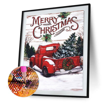 Christmas Car - Full Round Drill Diamond Painting 30*40CM