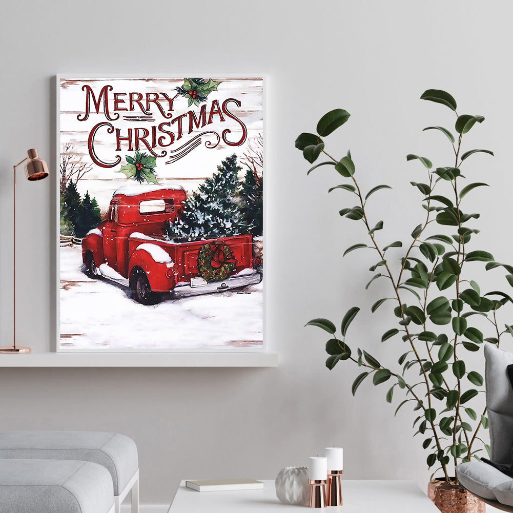 Christmas Car - Full Round Drill Diamond Painting 30*40CM