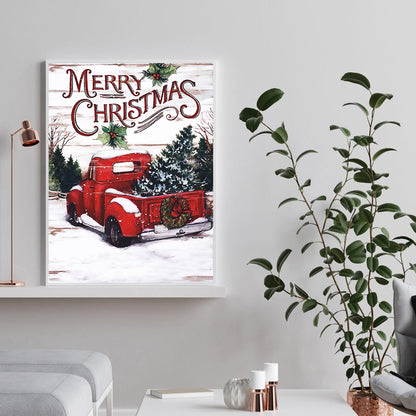 Christmas Car - Full Round Drill Diamond Painting 30*40CM