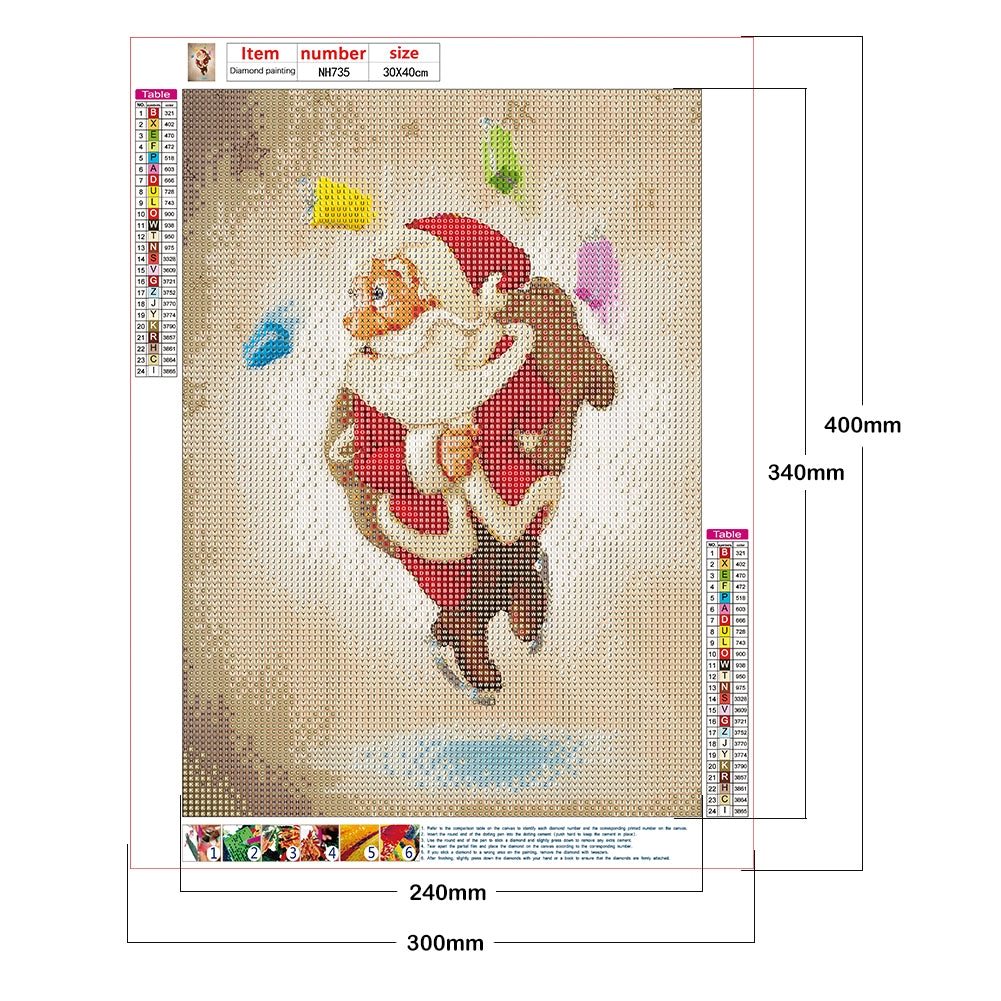 Santa Christmas - Full Round Drill Diamond Painting 30*40CM