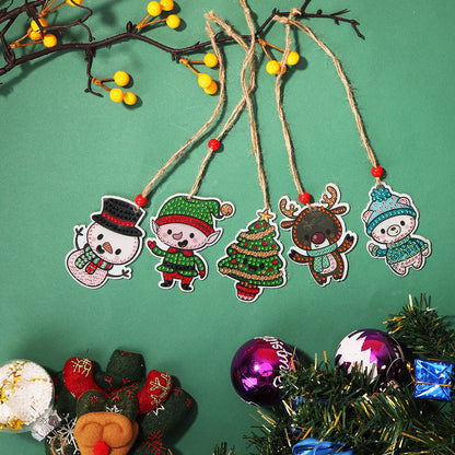 Double-side Christmas Diamond Painting DIY Hanging Pendant Trees Decoration